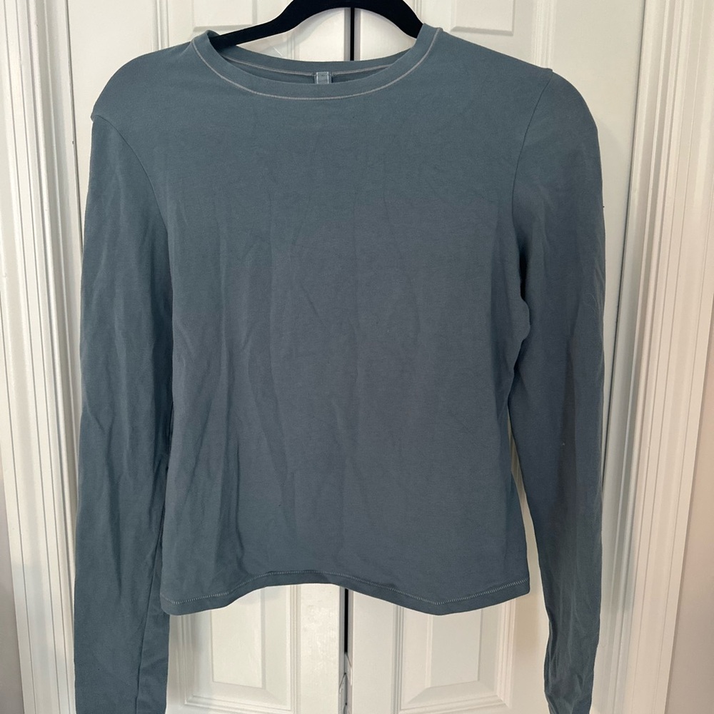 SKIMS Cotton Jersey Long-Sleeve - Slate Blue